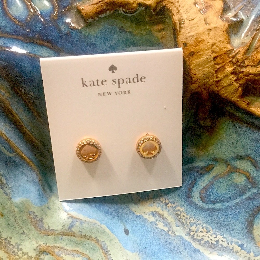 KATE SPADE SIGNATURE SPADE CRYSTAL STUDS❤️FINAL $